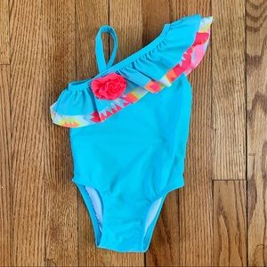 Cat & Jack | One-Shoulder Ruffle Swimsuit (12M)